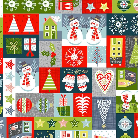 montage blocks of Christmas scenes
