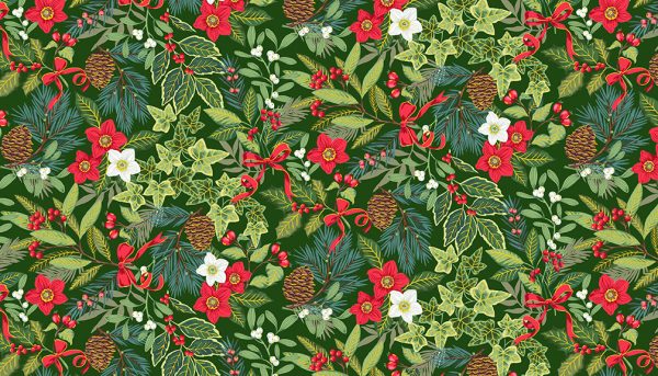 Christmas foliage fabric