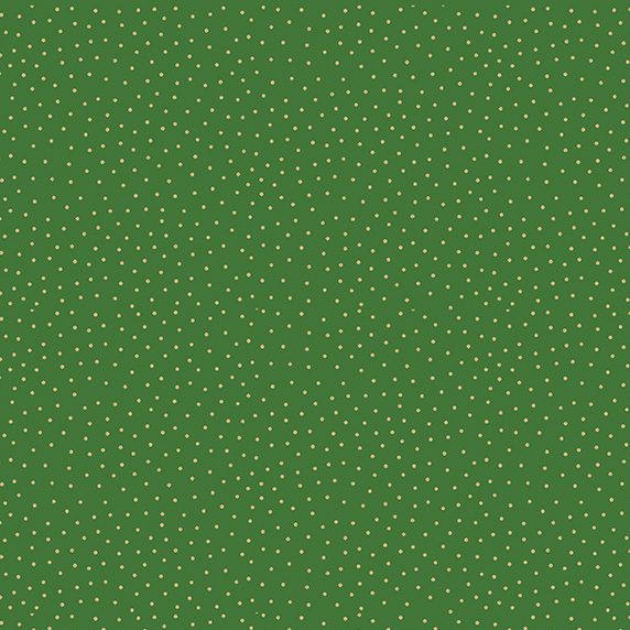 metallic green spot print on green background fabric