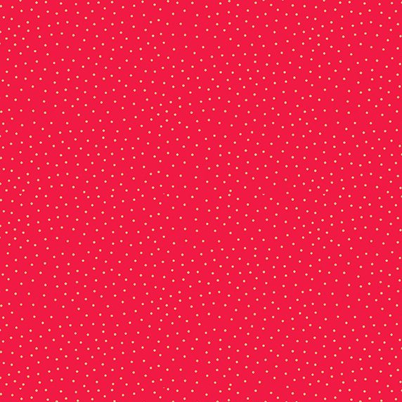 metallic spot print on red background fabric
