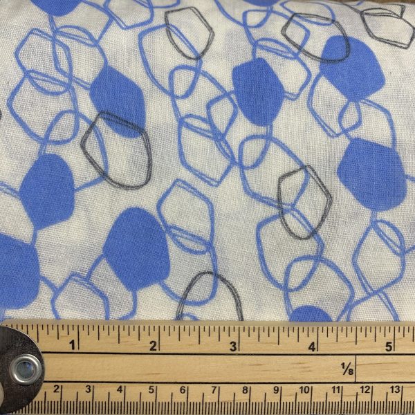 blue abstract print cotton ruler