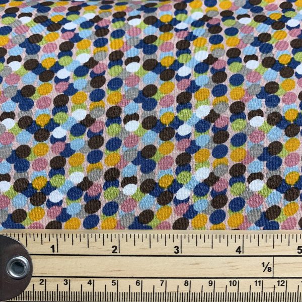 multi dot jersey fabric with ruler