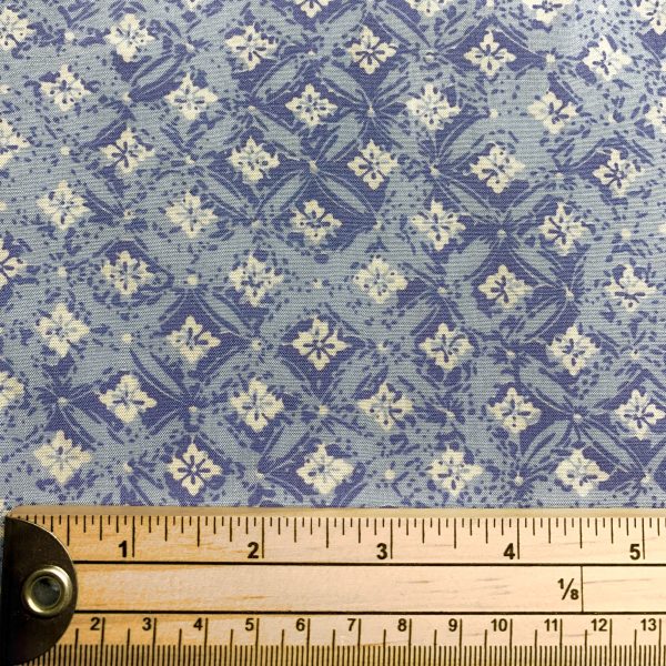 pale blue print viscose with ruler