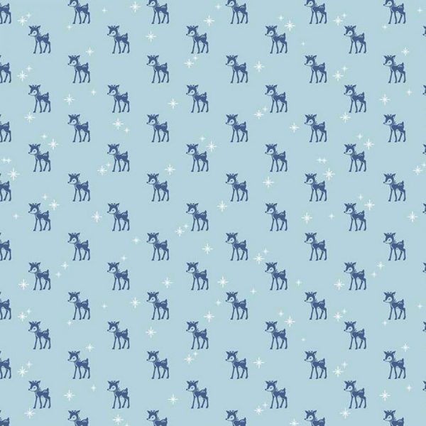 reindeer print on blue fabric