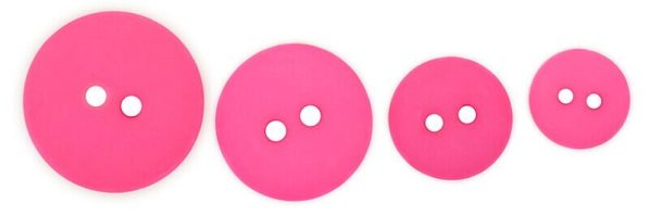cerise pink buttons in 4 different sizes